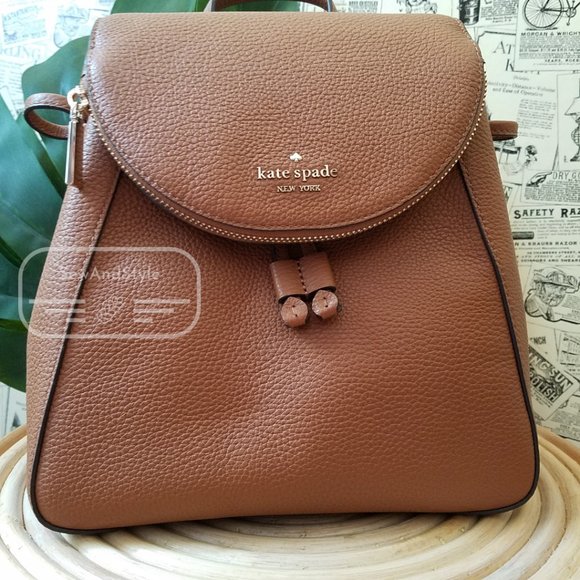 KATE SPADE NEW YORK LEILA LEATHER MEDIUM FLAP BACKPACK SHOULDER BAG PURSE main image 4